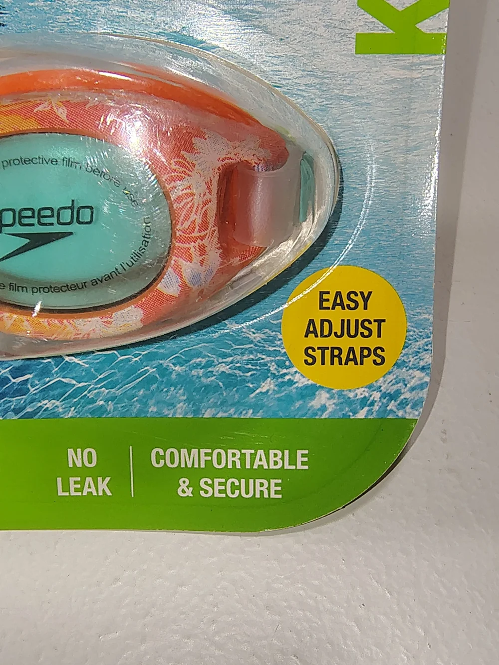 Speedo Kids Glide Print Swim Goggles Amber Wave Bright,Ages 3-6 Best Fit New NWT